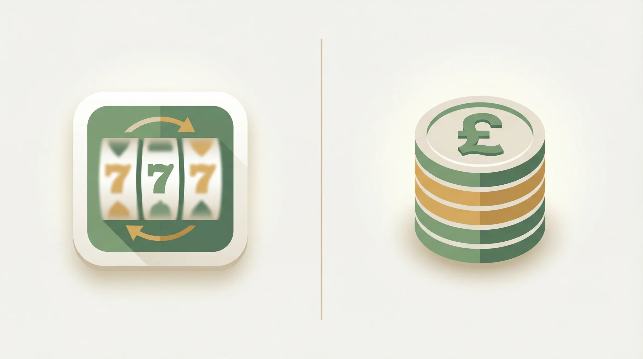 Free spins symbol versus bonus cash symbol showing no deposit bonus types