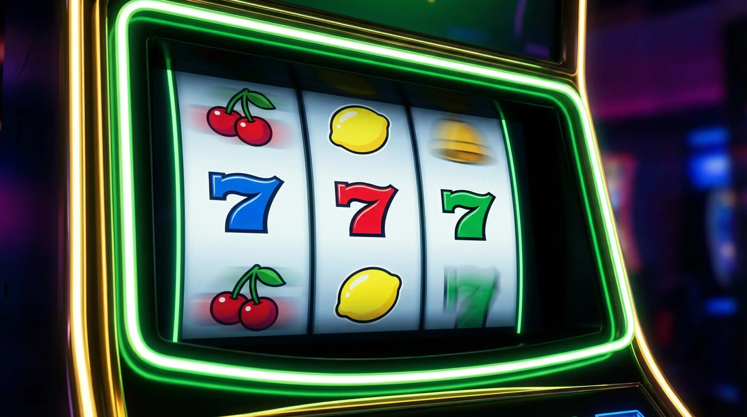 Slot machine reels showing high RTP game symbols